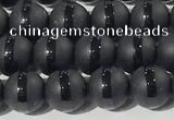 CAA3650 15.5 inches 6mm round matte & carved black agate beads