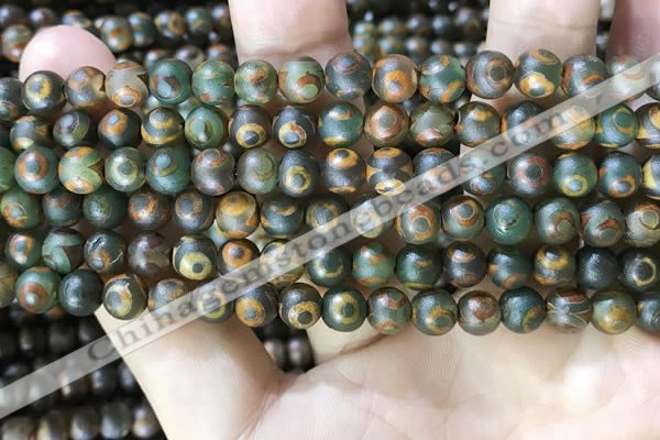 CAA3849 15 inches 6mm round tibetan agate beads wholesale