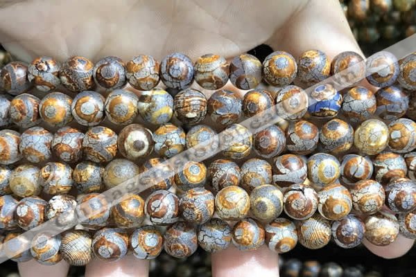 CAA3865 15 inches 8mm round tibetan agate beads wholesale