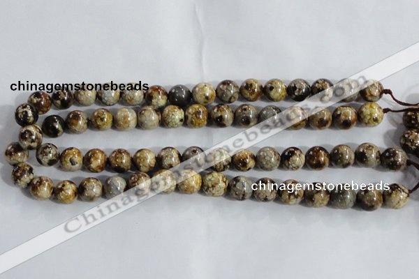 CAA394 15.5 inches 10mm round fire crackle agate beads wholesale