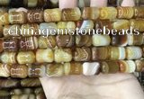 CAA4192 15.5 inches 11*15mm drum line agate gemstone beads