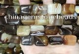 CAA4227 15.5 inches 15*20mm rectangle line agate beads wholesale