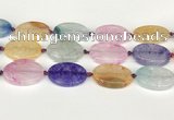 CAA4437 15.5 inches 25*35mm oval agate druzy geode beads