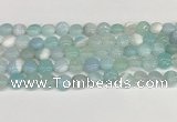 CAA4584 15.5 inches 10mm flat round banded agate beads wholesale