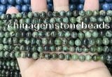 CAA4964 15.5 inches 4mm round green dendritic agate beads