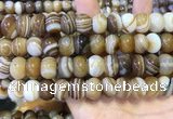 CAA5106 15.5 inches 10*14mm rondelle striped agate beads