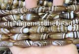 CAA5112 15.5 inches 8*25mm rice striped agate beads wholesale