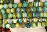 CAA5167 15.5 inches 12mm faceted round banded agate beads