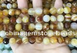 CAA5171 15.5 inches 6mm faceted round banded agate beads