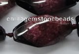 CAA518 20*40mm faceted & twisted nuggets agate druzy geode beads