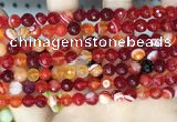 CAA5206 15.5 inches 6mm faceted round banded agate beads