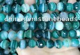 CAA5244 15.5 inches 12mm faceted round banded agate beads