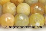 CAA5525 15 inches 10mm faceted round fire crackle agate beads