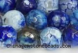 CAA5530 15 inches 10mm faceted round fire crackle agate beads