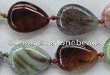 CAA557 15.5 inches 15*20mm flat teardrop dyed madagascar agate beads