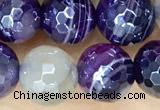 CAA5594 15 inches 6mm faceted round AB-color banded agate beads