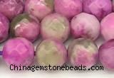 CAA5770 15 inches 6mm faceted round colorfull crazy lace agate beads
