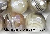 CAA5958 15 inches 10mm faceted round AB-color line agate beads