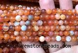 CAA6151 15 inches 6mm round orange Botswana agate beads