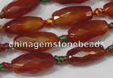 CAA630 15.5 inches 8*16mm faceted rice agate gemstone beads wholesale