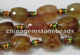 CAA652 15.5 inches 13*16mm faceted drum agate gemstone beads