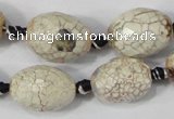 CAA653 15.5 inches 15*20mm faceted egg-shaped agate beads