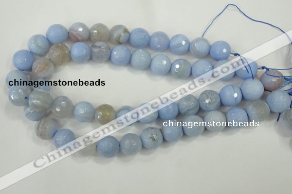 CAA741 15.5 inches 18mm faceted round blue lace agate beads