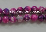 CAA795 15.5 inches 8mm faceted round fire crackle agate beads