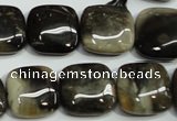 CAA953 15.5 inches 18*18mm square natural fossil wood agate beads