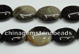 CAA959 15.5 inches 12*16mm oval natural fossil wood agate beads