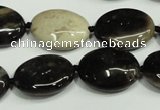 CAA960 15.5 inches 13*18mm oval natural fossil wood agate beads