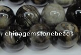 CAA968 15.5 inches 18mm round natural fossil wood agate beads