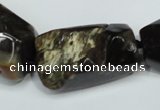 CAA979 20*30mm � 25*38mm nuggets natural fossil wood agate beads
