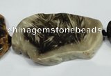 CAA981 35*45mm � 45*68mm nuggets natural fossil wood agate beads
