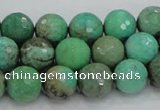 CAB09 15.5 inches 12mm faceted round green grass agate gemstone beads
