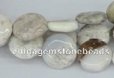 CAB101 15.5 inches 16mm flat round natural brazil agate beads