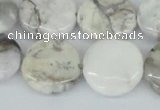 CAB102 15.5 inches 20mm flat round natural brazil agate beads
