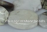 CAB107 15.5 inches 25*35mm flat drum natural brazil agate beads