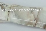 CAB117 15.5 inches 25*35mm flat column natural brazil agate beads