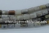 CAB131 15.5 inches 4*6mm column bamboo leaf agate beads