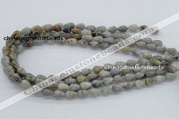 CAB143 15.5 inches 8*12mm teardrop bamboo leaf agate beads