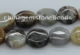 CAB147 15.5 inches 14mm flat round bamboo leaf agate beads