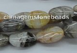 CAB149 15.5 inches 13*18mm oval bamboo leaf agate beads