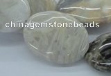 CAB151 15.5 inches 22*30mm oval bamboo leaf agate beads