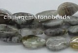 CAB159 15.5 inches 10*15mm flat teardrop bamboo leaf agate beads
