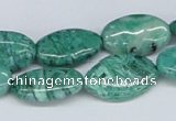 CAB170 15.5 inches 12*20mm oval green crazy lace agate beads