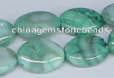 CAB171 15.5 inches 15*20mm oval green crazy lace agate beads