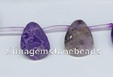 CAB207 15.5 inches 15*25mm faceted teardrop purple crazy lace agate beads