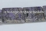CAB210 15.5 inches 25*25mm square purple crazy lace agate beads