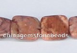 CAB241 15.5 inches 20*20mm square mahogany crazy lace agate beads